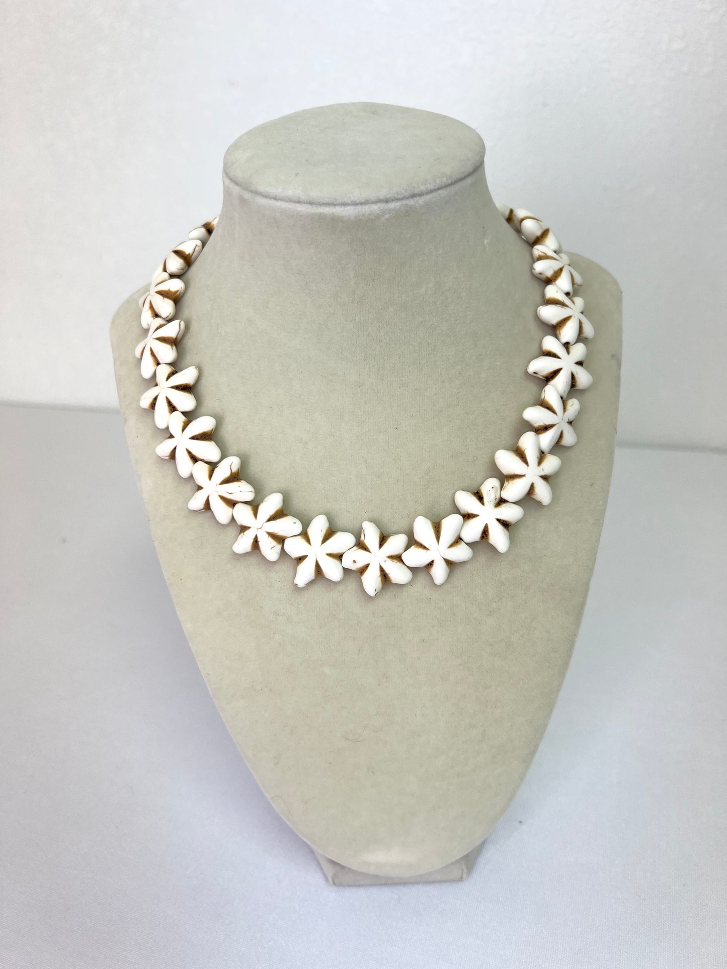 White Starfish Beaded Necklace