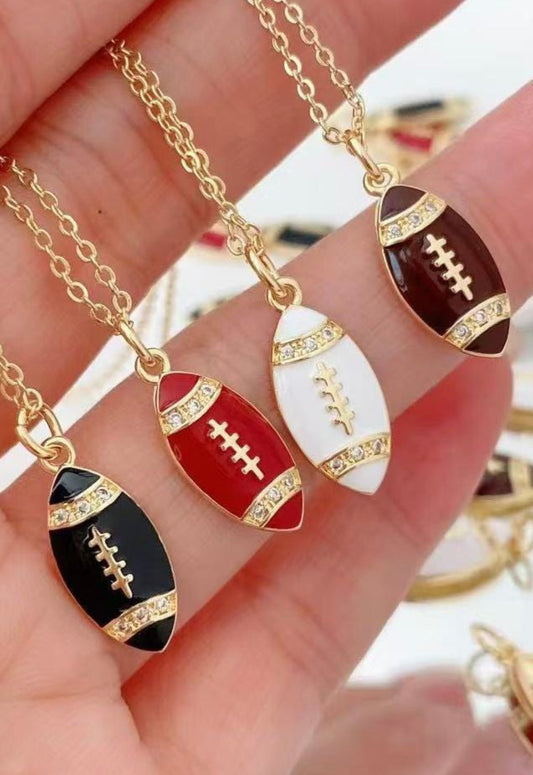 White Football Charm