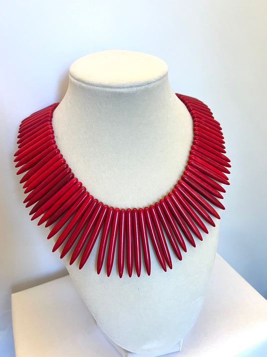 Red Spike Necklace
