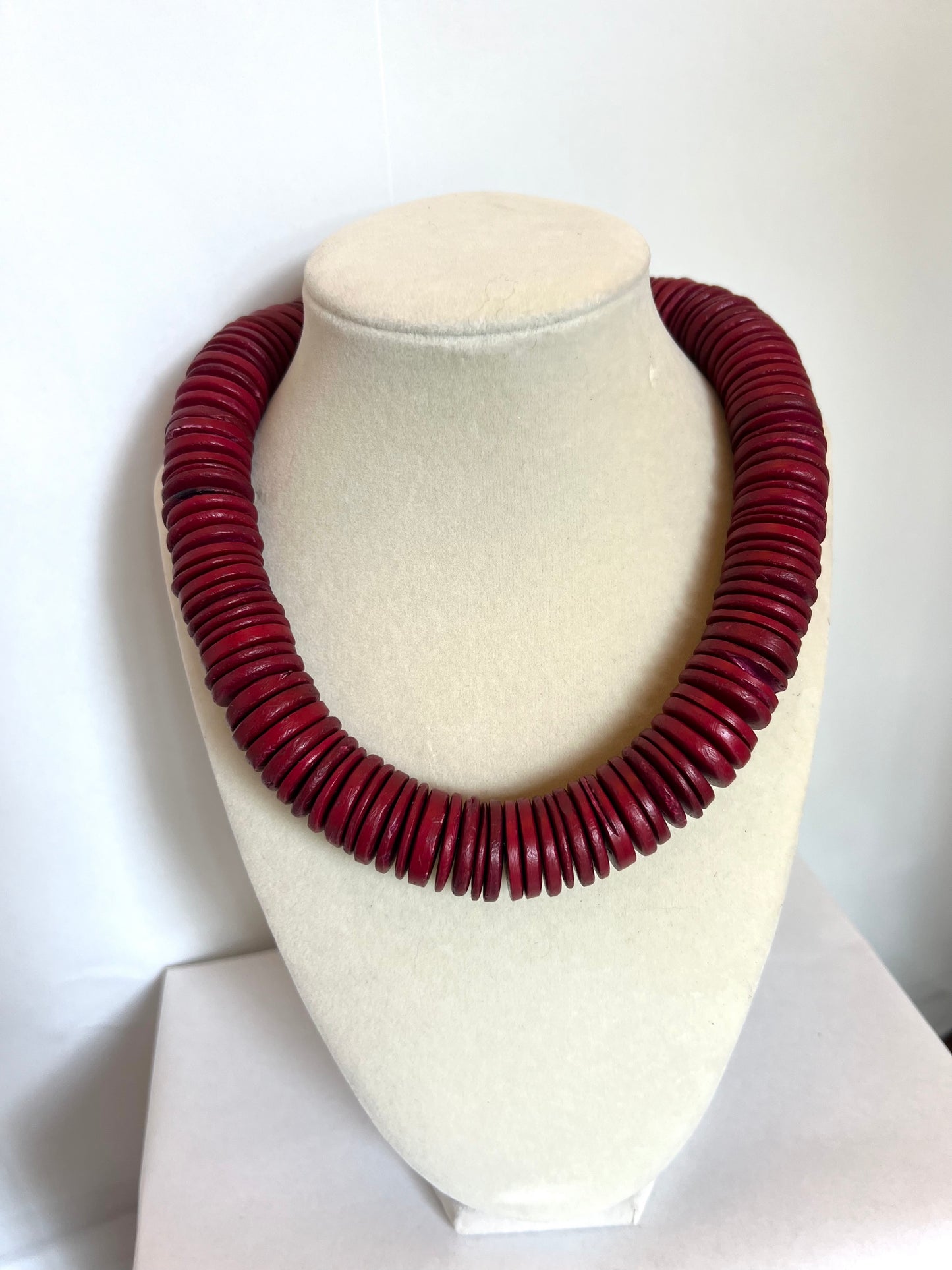 Red Coconut Shell Necklace