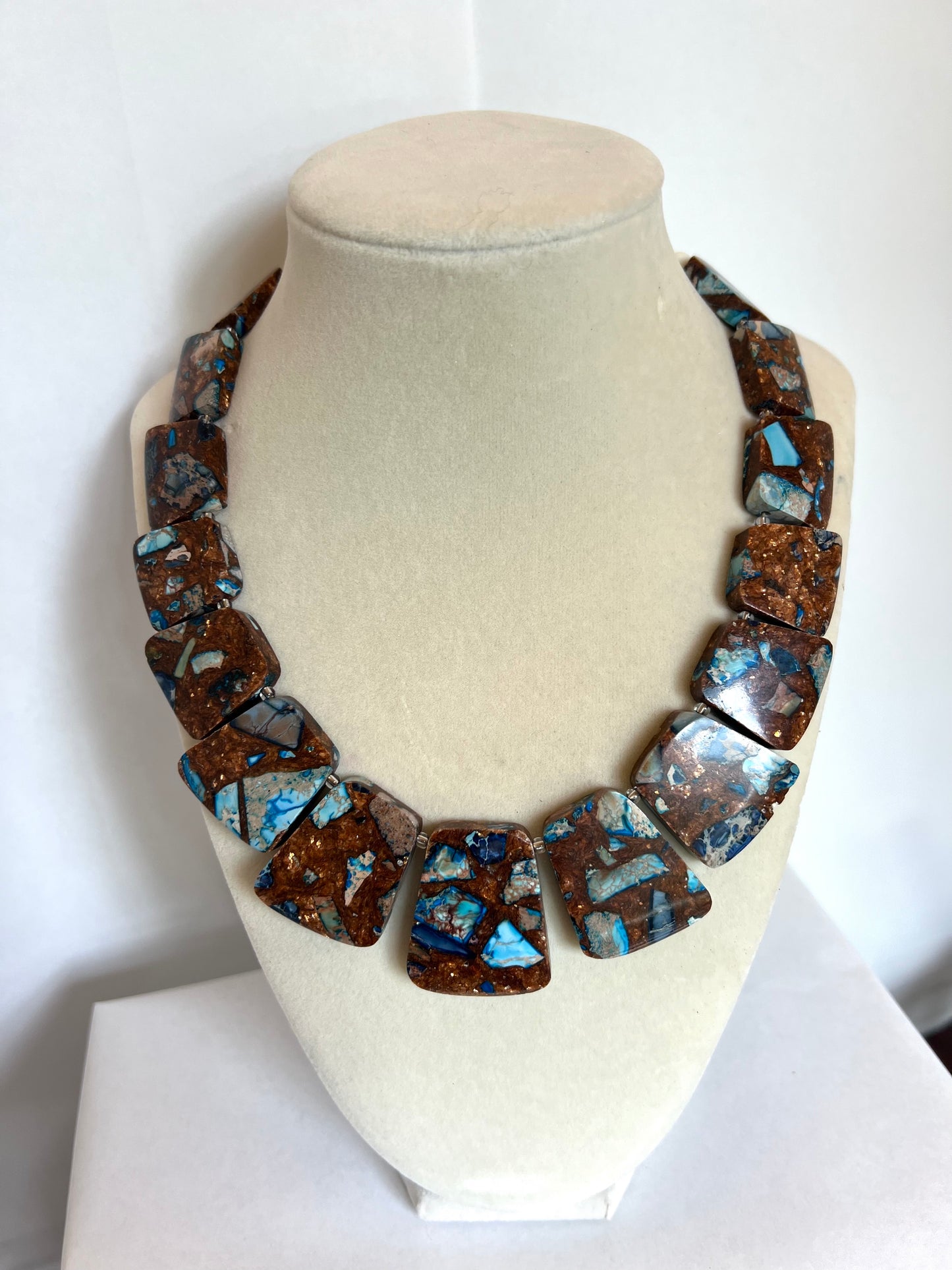 Turquoise & Brown Gemstone Necklace