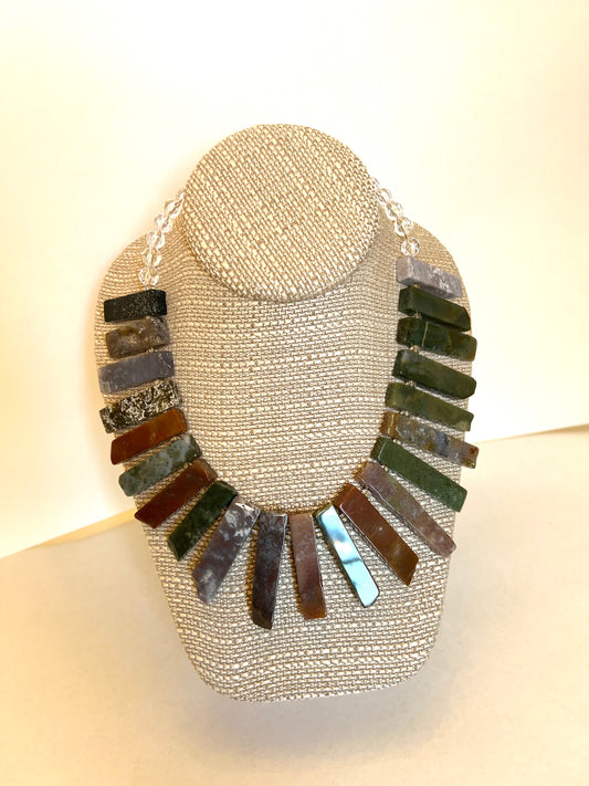 Multicolor Long Slice Bead Necklace