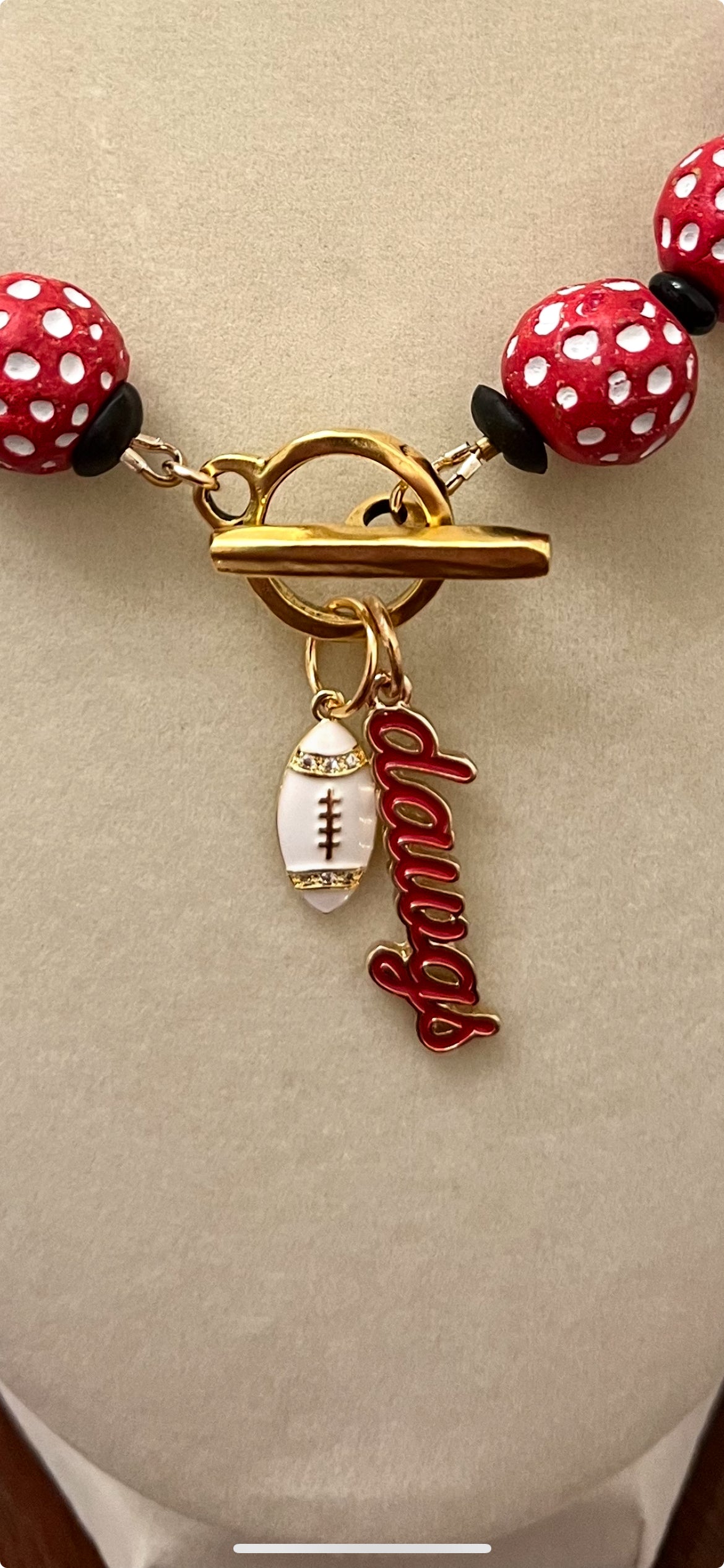 White Football Charm