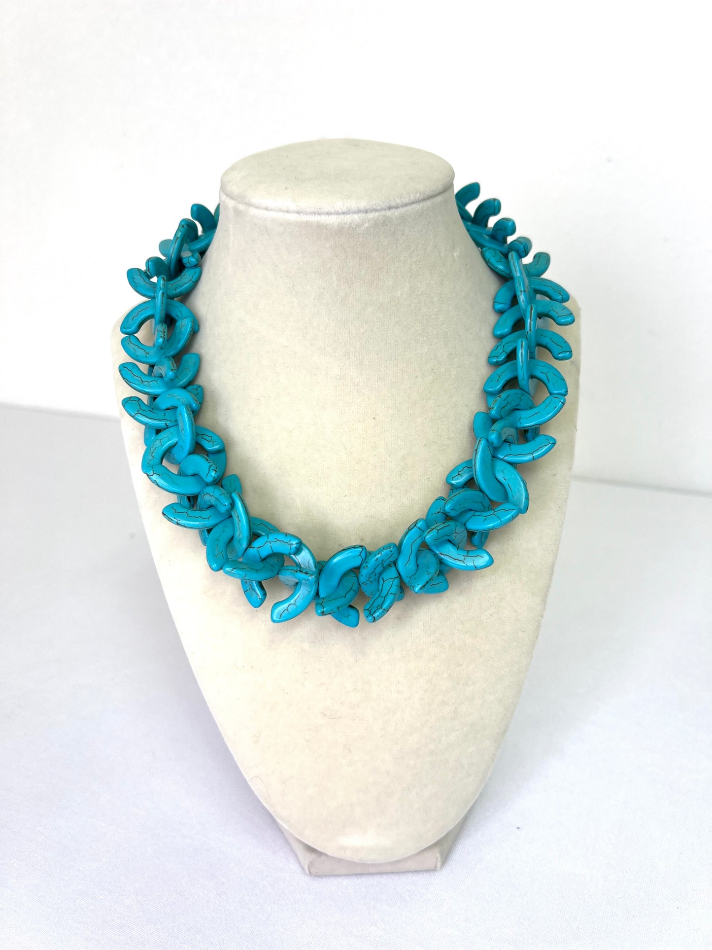 Turquoise Link Statement Necklace