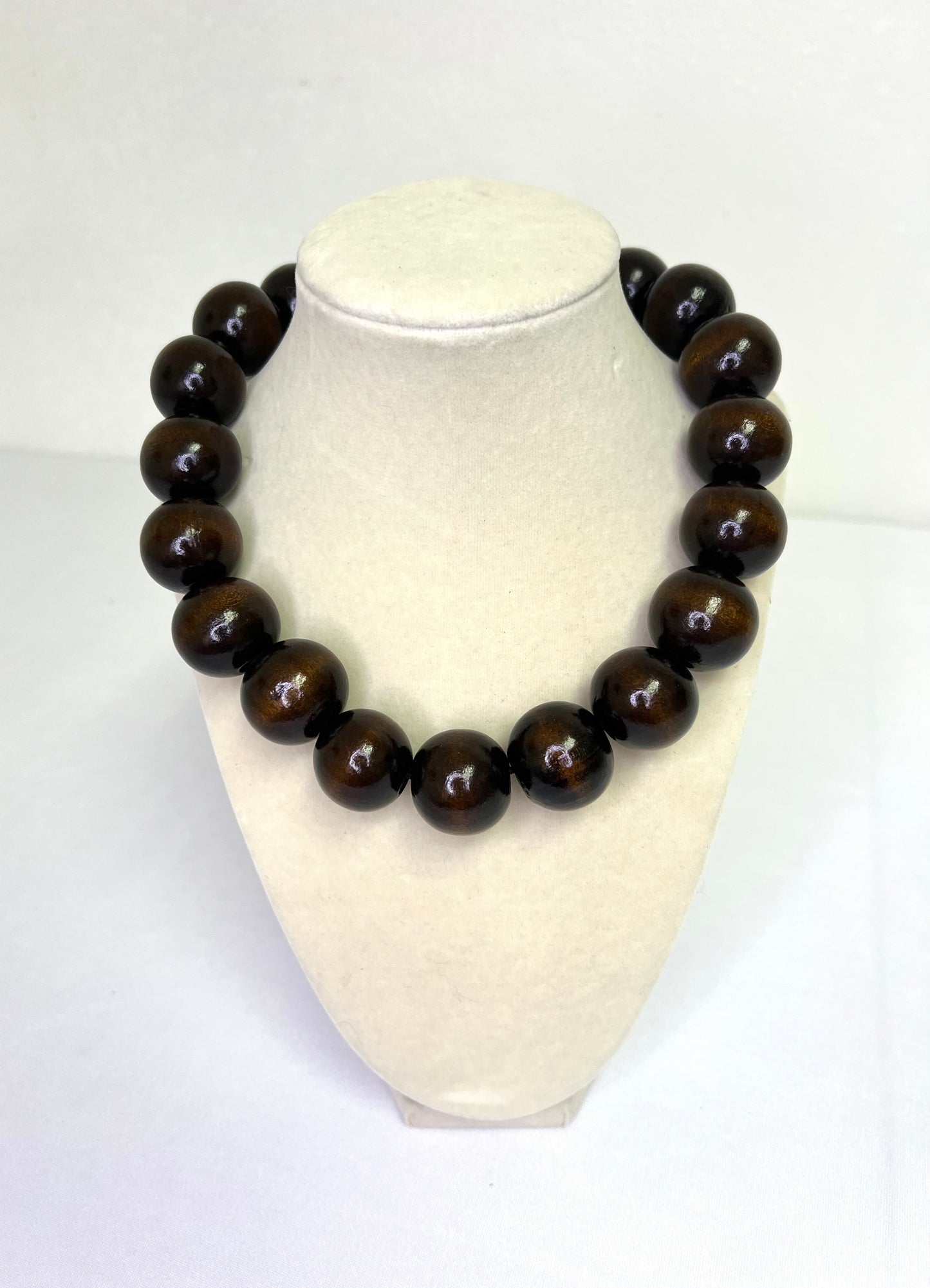 Dark Brown Beaded Statement Necklace