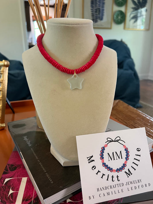 Red Choker+Star Pendant